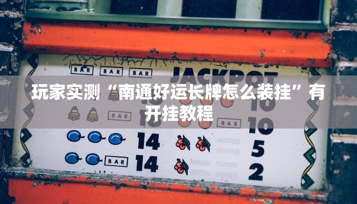 玩家实测“南通好运长牌怎么装挂”有开挂教程