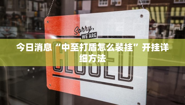 今日消息“中至打盾怎么装挂”开挂详细方法