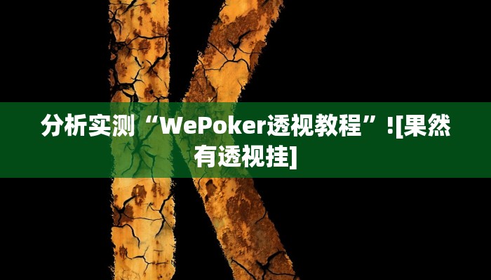 分析实测“WePoker透视教程”![果然有透视挂]
