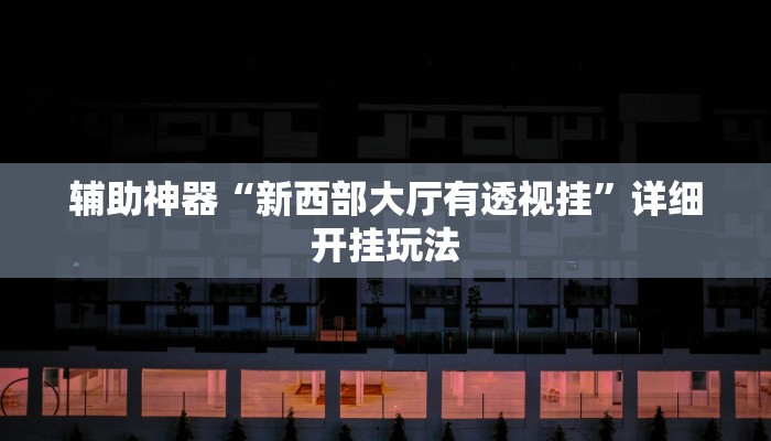 辅助神器“新西部大厅有透视挂”详细开挂玩法