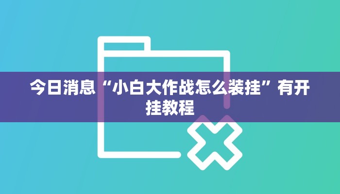 今日消息“小白大作战怎么装挂”有开挂教程