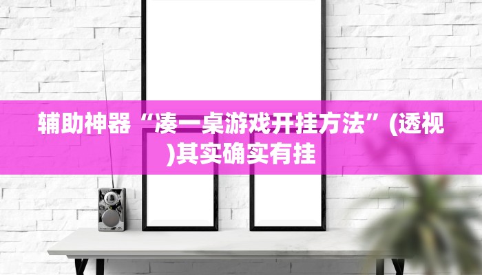 辅助神器“凑一桌游戏开挂方法”(透视)其实确实有挂