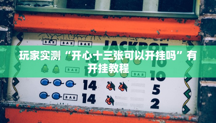 玩家实测“开心十三张可以开挂吗”有开挂教程