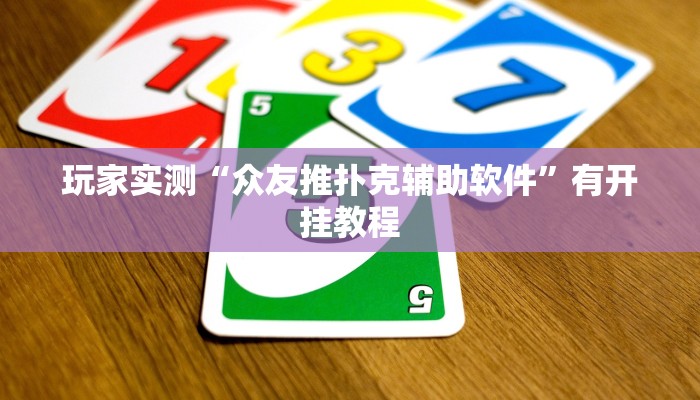 玩家实测“众友推扑克辅助软件”有开挂教程