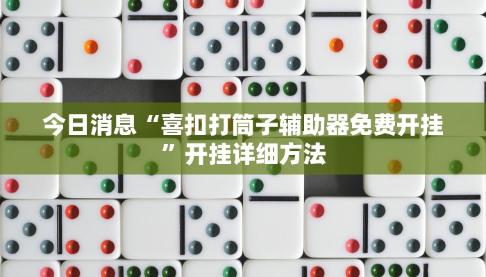 今日消息“喜扣打筒子辅助器免费开挂”开挂详细方法