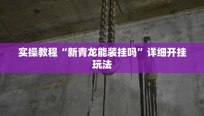 实操教程“新青龙能装挂吗”详细开挂玩法 实操教程“新青龙能装挂吗”详细开挂玩法