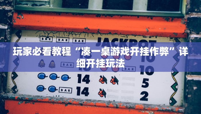 玩家必看教程“凑一桌游戏开挂作弊”详细开挂玩法