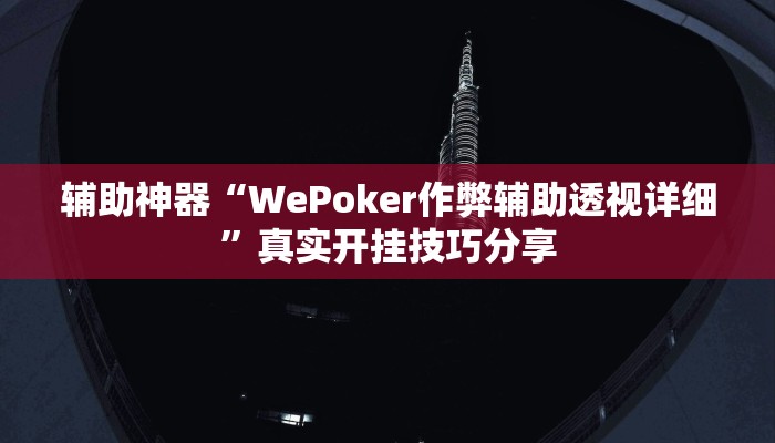 辅助神器“WePoker作弊辅助透视详细”真实开挂技巧分享