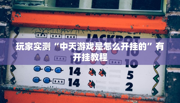 玩家实测“中天游戏是怎么开挂的”有开挂教程