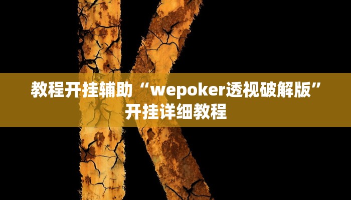 教程开挂辅助“wepoker透视破解版”开挂详细教程