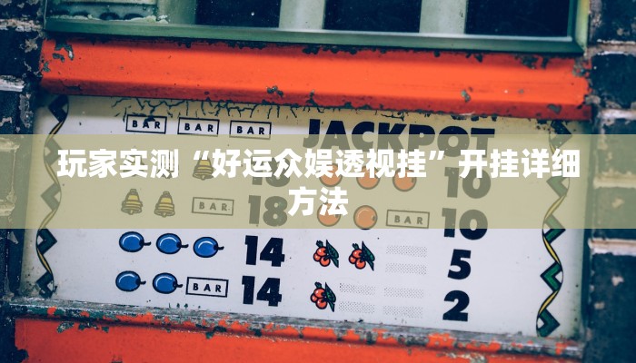 玩家实测“好运众娱透视挂”开挂详细方法