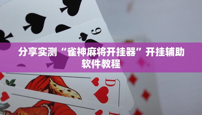 分享实测“雀神麻将开挂器”开挂辅助软件教程