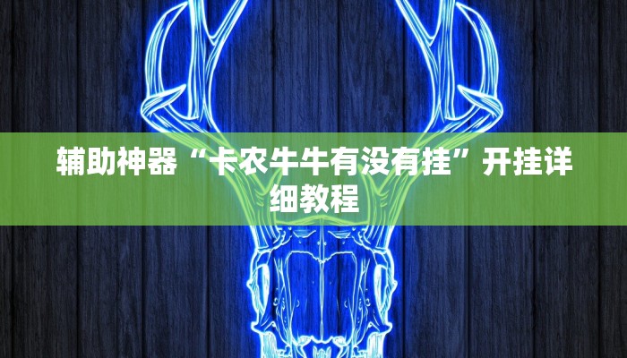 辅助神器“卡农牛牛有没有挂”开挂详细教程