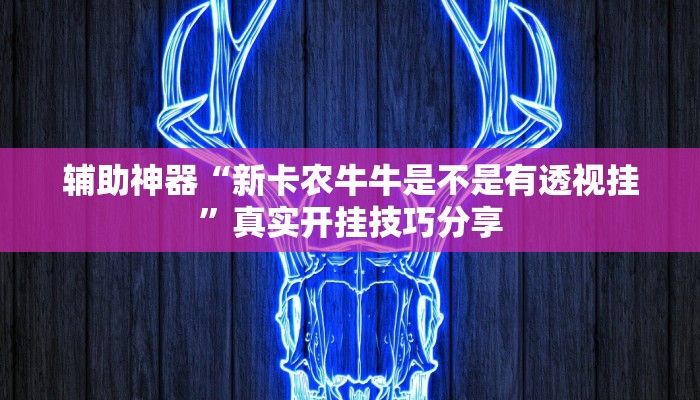 辅助神器“新卡农牛牛是不是有透视挂”真实开挂技巧分享