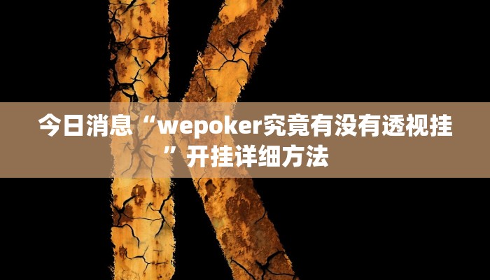 今日消息“wepoker究竟有没有透视挂”开挂详细方法 今日消息“wepoker究竟有没有透视挂”开挂详细方法