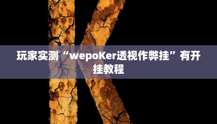 玩家实测“wepoKer透视作弊挂”有开挂教程