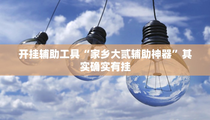 开挂辅助工具“家乡大贰辅助神器”其实确实有挂