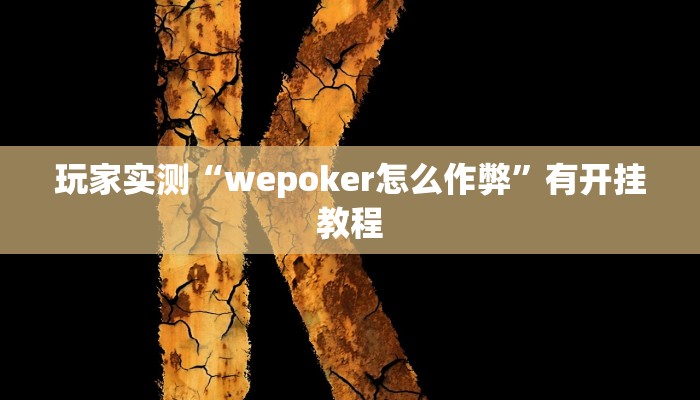 玩家实测“wepoker怎么作弊”有开挂教程 玩家实测“wepoker怎么作弊”有开挂教程
