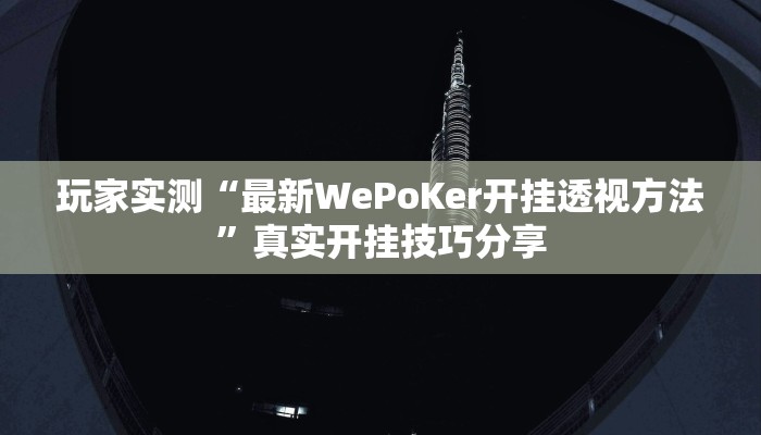 玩家实测“最新WePoKer开挂透视方法”真实开挂技巧分享