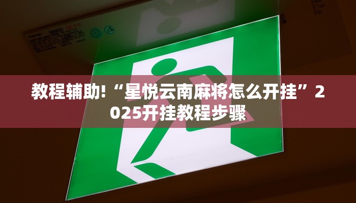 教程辅助!“星悦云南麻将怎么开挂”2025开挂教程步骤