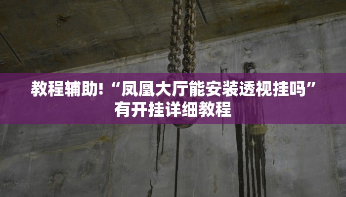 教程辅助!“凤凰大厅能安装透视挂吗”有开挂详细教程 教程辅助!“凤凰大厅能安装透视挂吗”有开挂详细教程