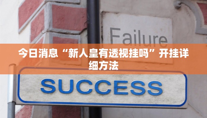 今日消息“新人皇有透视挂吗”开挂详细方法 今日消息“新人皇有透视挂吗”开挂详细方法