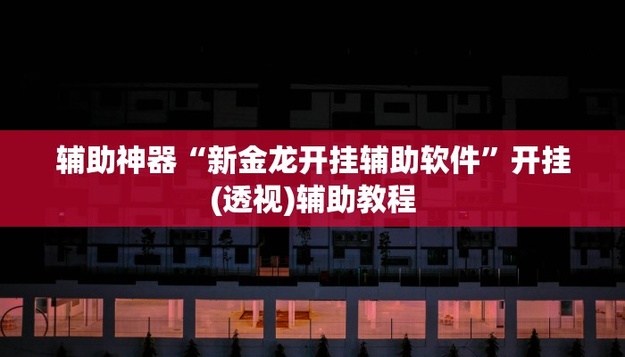 辅助神器“新金龙开挂辅助软件”开挂(透视)辅助教程